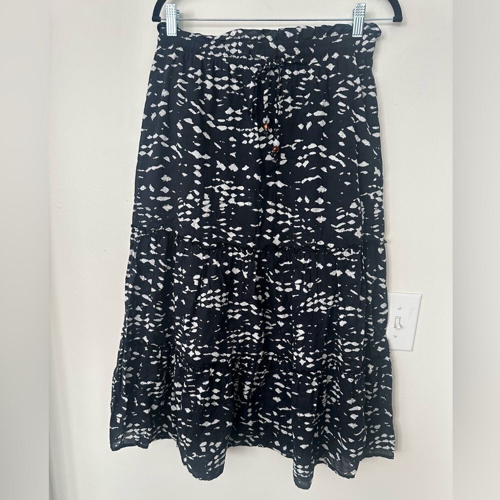 Heartloom Printed Tiered Cotton Midi/Maxi Skirt S